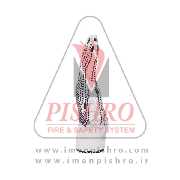 دستکش بافتنی خالدار یک رو سفید