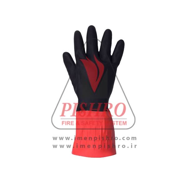 دستکش لاستیکی کار قرمز مشکی