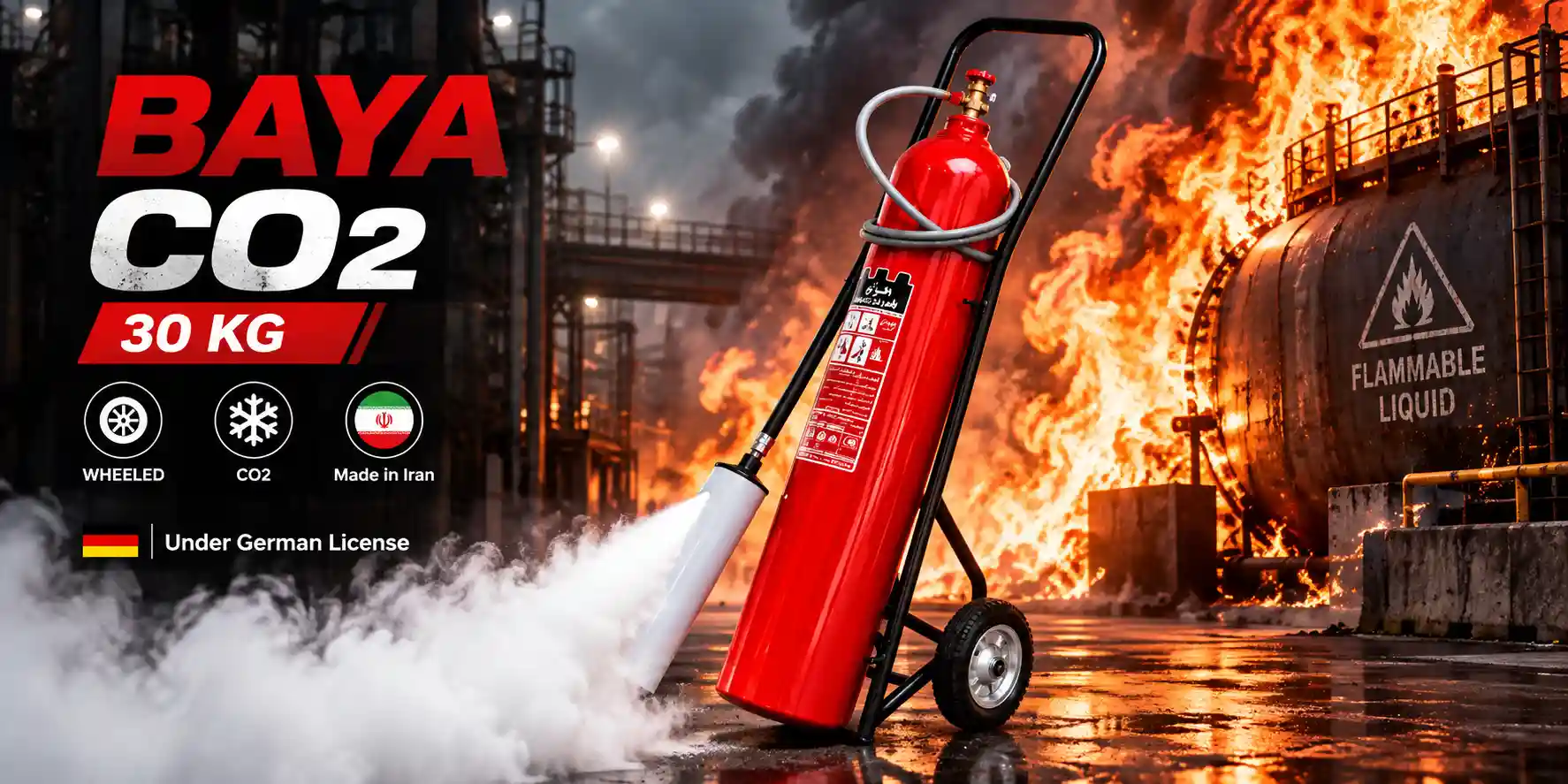 کپسول آتش نشانی CO2 بایا 30 کیلوگرمی